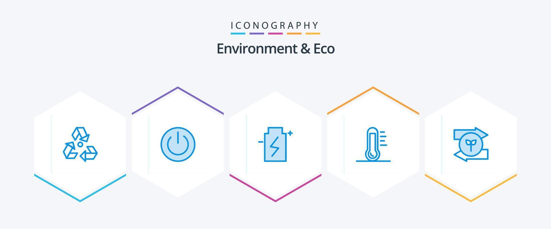 miljö och eco 25 blå ikon packa Inklusive energi. eko. miljö. miljö. ekologi vektor