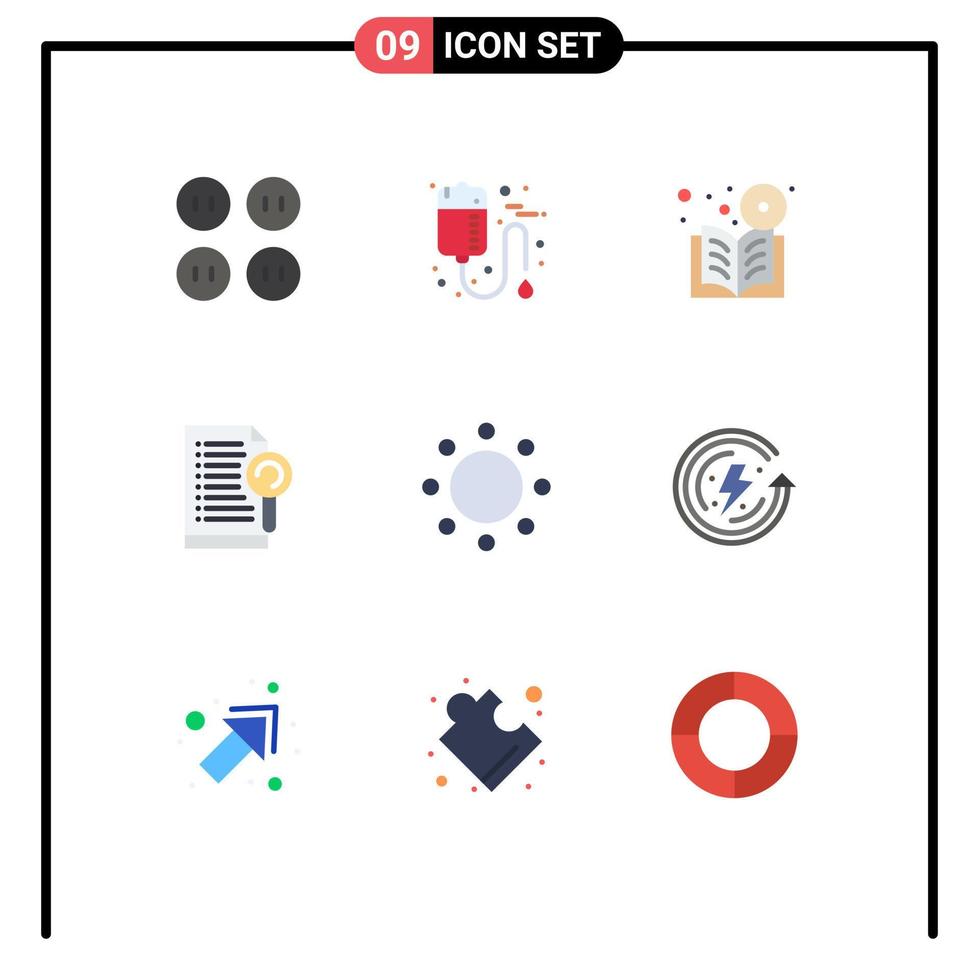 9 kreativ ikoner modern tecken och symboler av engagemang Sök bok fil kurs redigerbar vektor design element