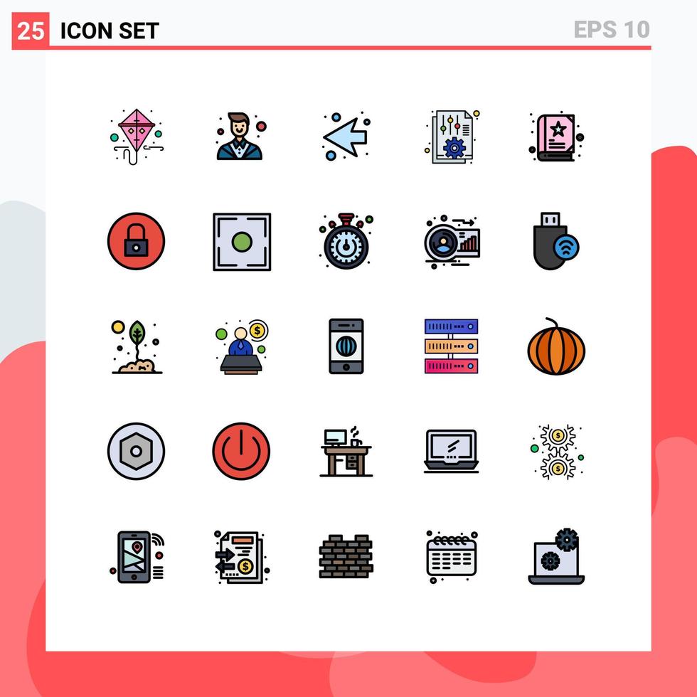 25 kreativ ikoner modern tecken och symboler av bok Rapportera pil alternativ fil redigerbar vektor design element