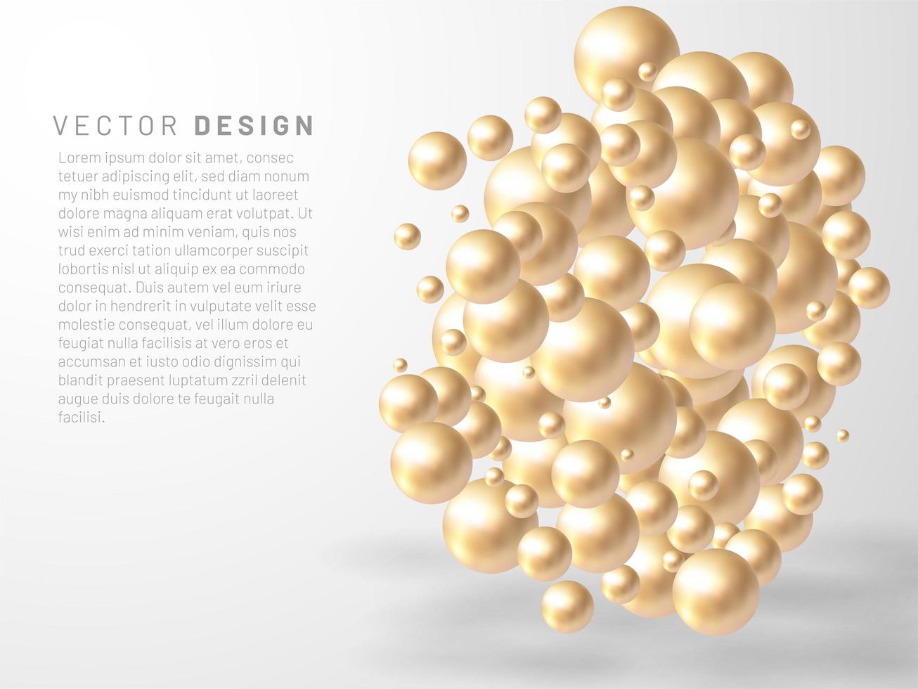 vektorillustration av överlappande abstrakta bollar eller bubblor. realistiska 3d tecken. vektor