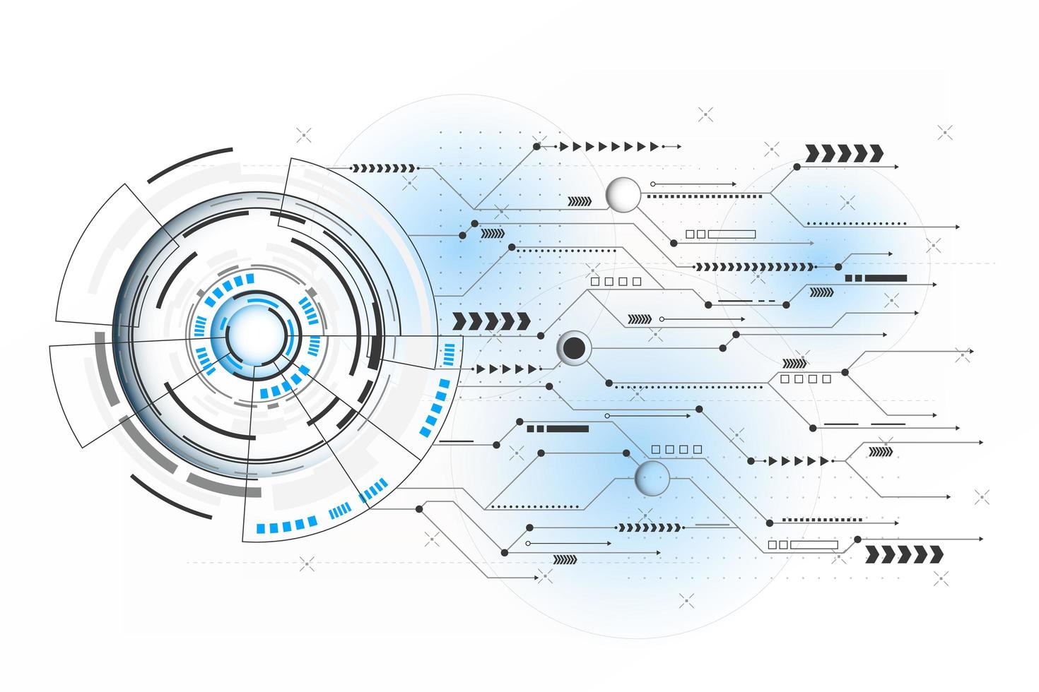 abstrakter futuristischer Schaltungsverbindungslinienvektor und Illustration vektor