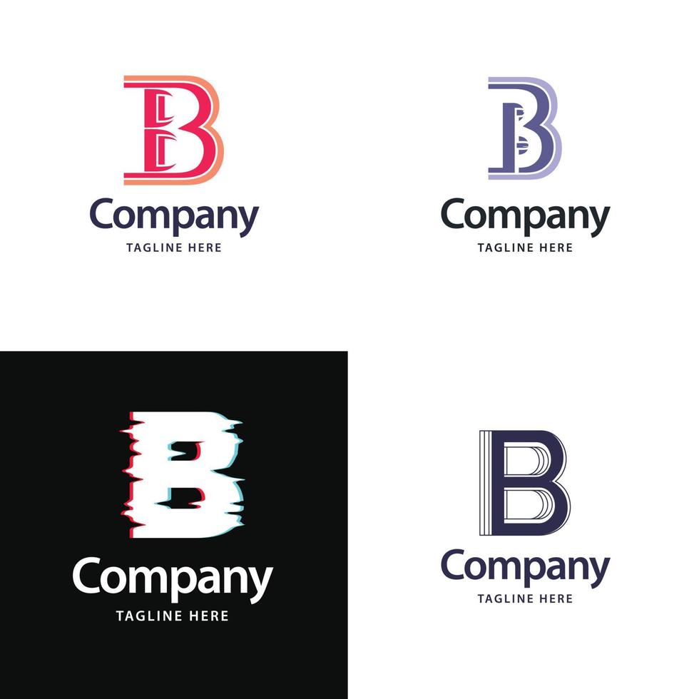 Buchstabe b großes Logo-Pack-Design kreatives modernes Logo-Design für Ihr Unternehmen vektor