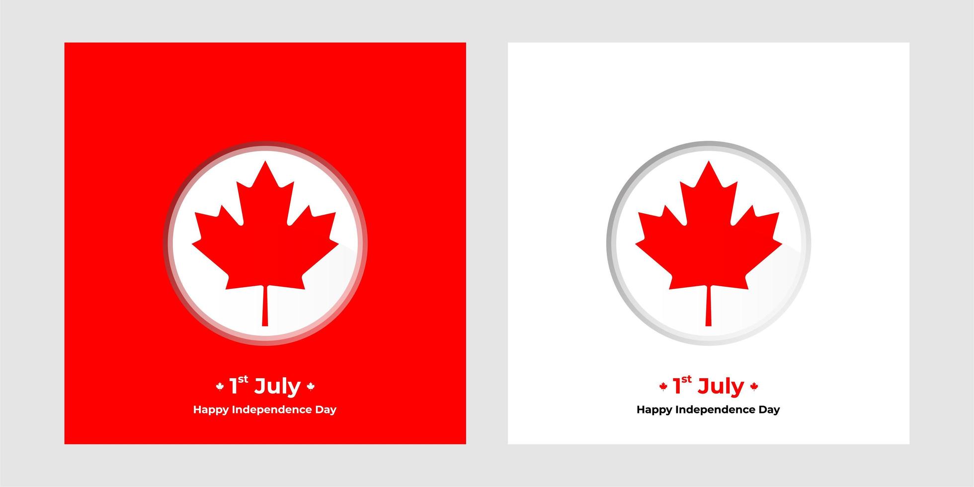 1. Juli Unabhängigkeitstag von Kanada quadratischen Bannern vektor