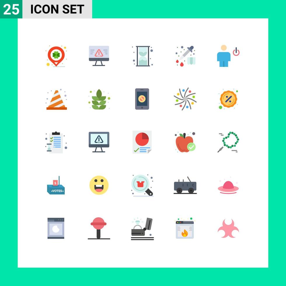 universell ikon symboler grupp av 25 modern platt färger av energi avatar glas släppa kemi redigerbar vektor design element