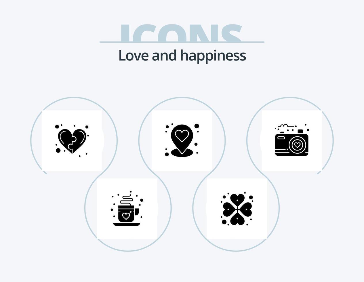 Liebe Glyphe Icon Pack 5 Icon Design. Bild. Stift. Entwicklung. Lage. Leben vektor