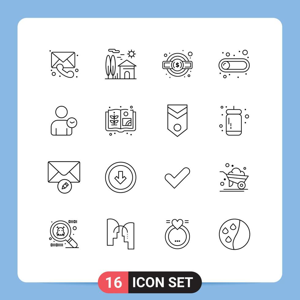 satz von 16 modernen ui symbolen symbole zeichen für mann schalter immobilien schaltfläche service legal editierbare vektordesignelemente vektor