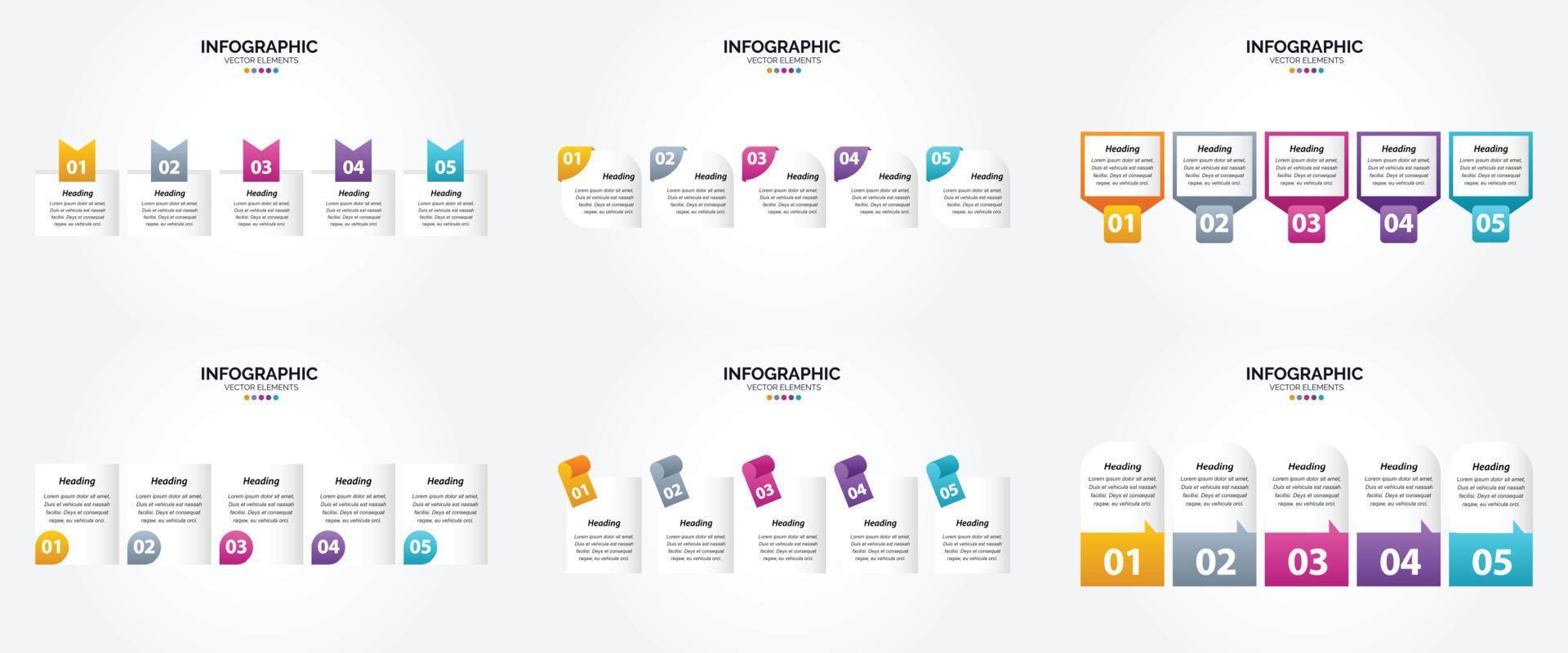 flaches Designset der Vektorillustrations-Infografiken für Werbebroschürenflieger und -zeitschrift vektor