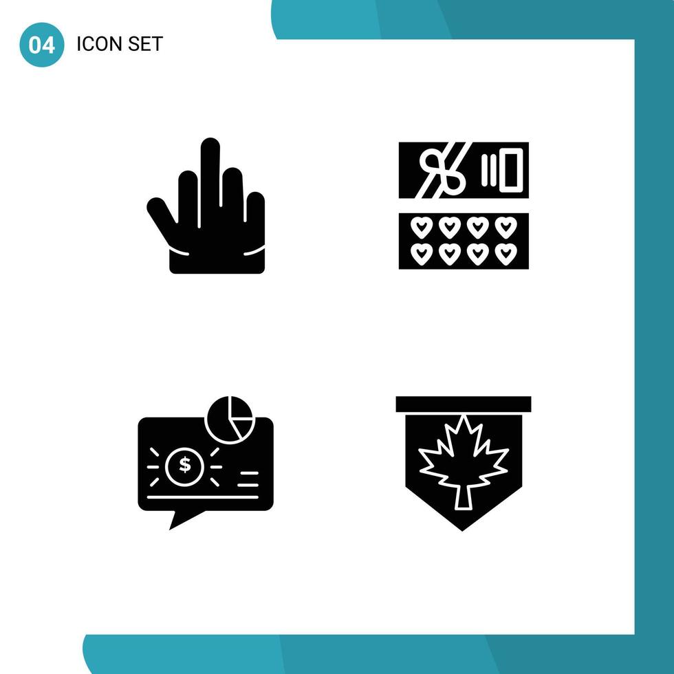 stock vektor ikon packa av linje tecken och symboler för fingrar meddelande gåva bank märka redigerbar vektor design element