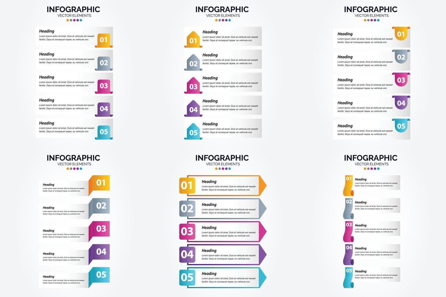 flaches Designset der Vektorillustrations-Infografiken für Werbebroschürenflieger und -zeitschrift vektor