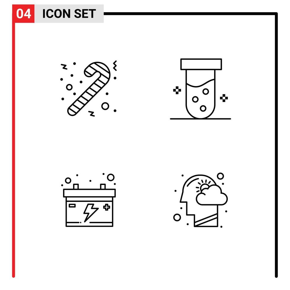4 kreative Symbole moderne Zeichen und Symbole von Candy Car Tube Biochemie Kopf editierbare Vektordesign-Elemente vektor