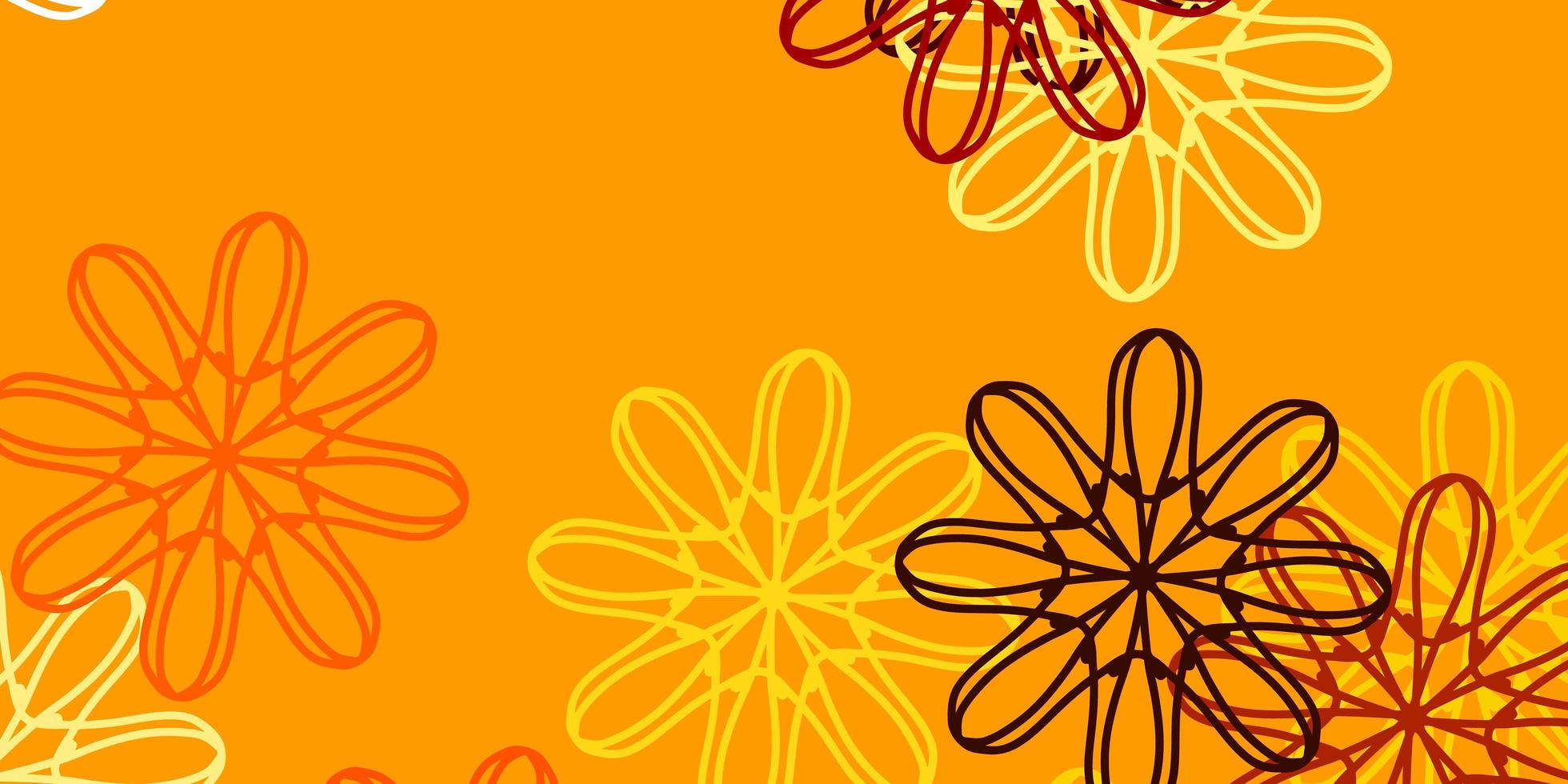 ljus orange vektor naturlig bakgrund med blommor.