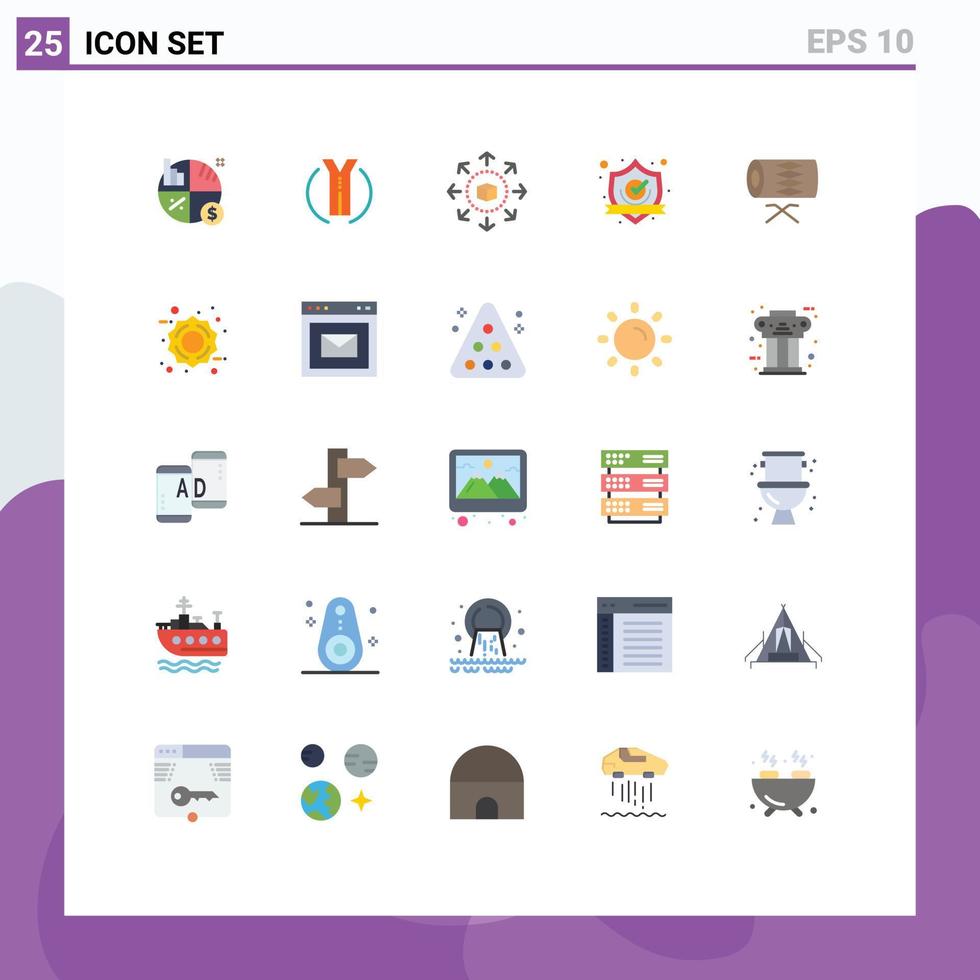 25 universell platt Färg tecken symboler av trumma skydda e-handel vakt acceptera redigerbar vektor design element