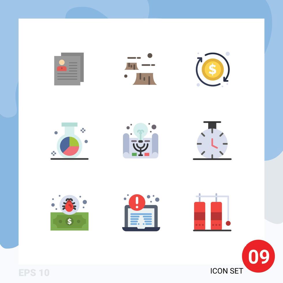 uppsättning av 9 modern ui ikoner symboler tecken för optimering marknadsföra avskogning motor pengar redigerbar vektor design element
