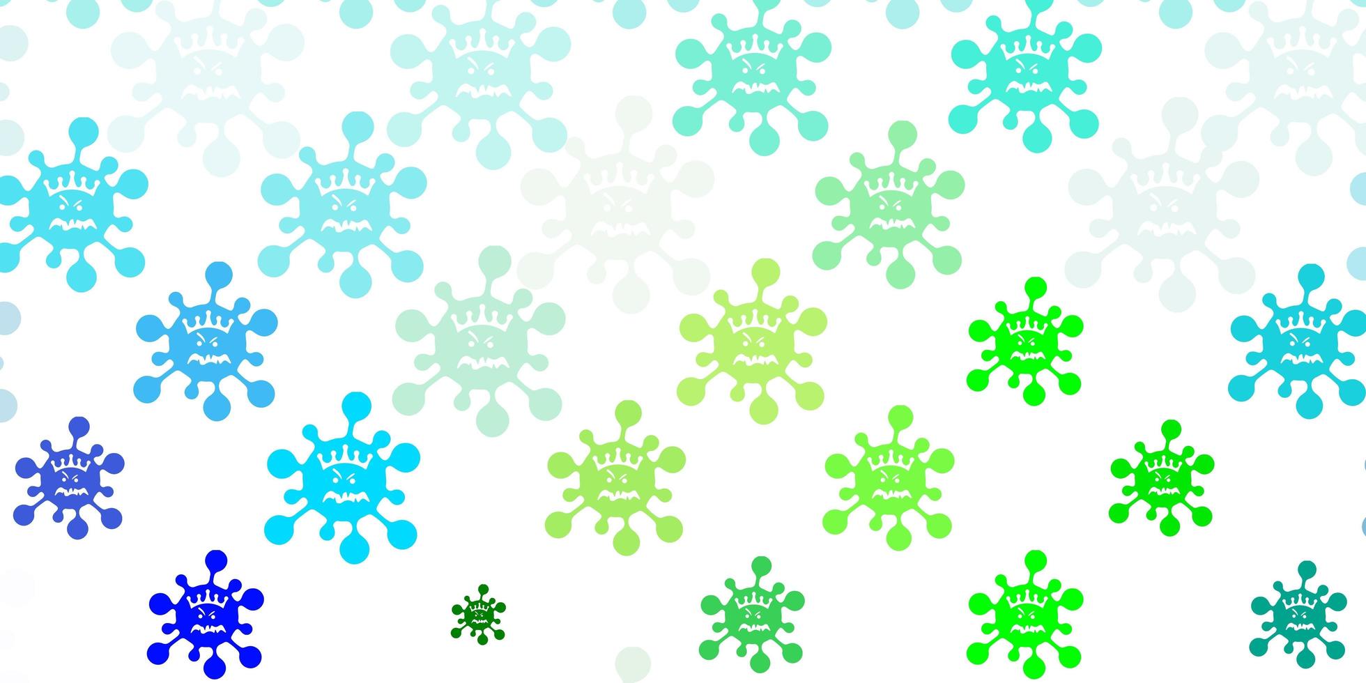 hellblaue, grüne Vektorschablone mit Grippezeichen vektor