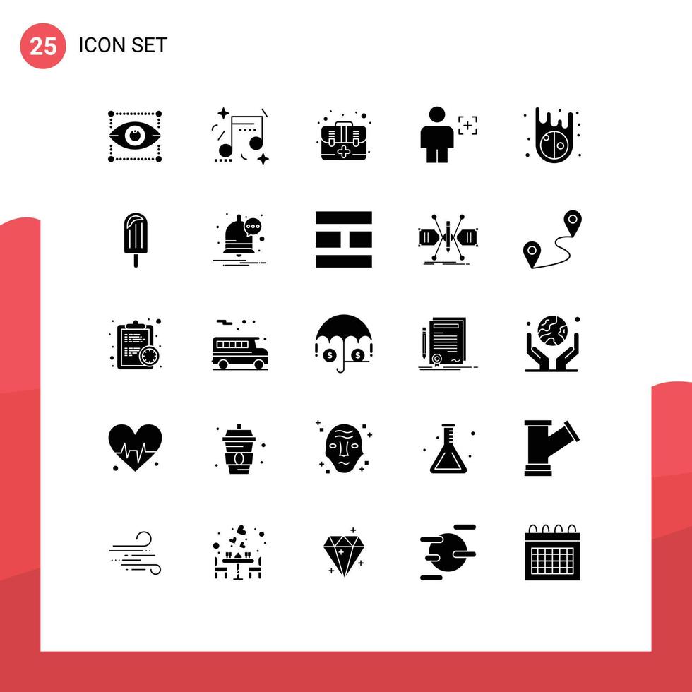 uppsättning av 25 modern ui ikoner symboler tecken för asteroider bild hjälpa mänsklig avatar redigerbar vektor design element