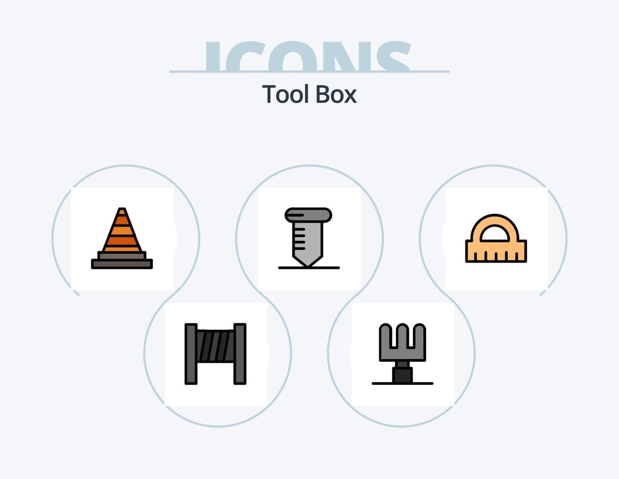verktyg linje fylld ikon packa 5 ikon design. verktyg. konstruktion. medicinsk. kon. stege vektor
