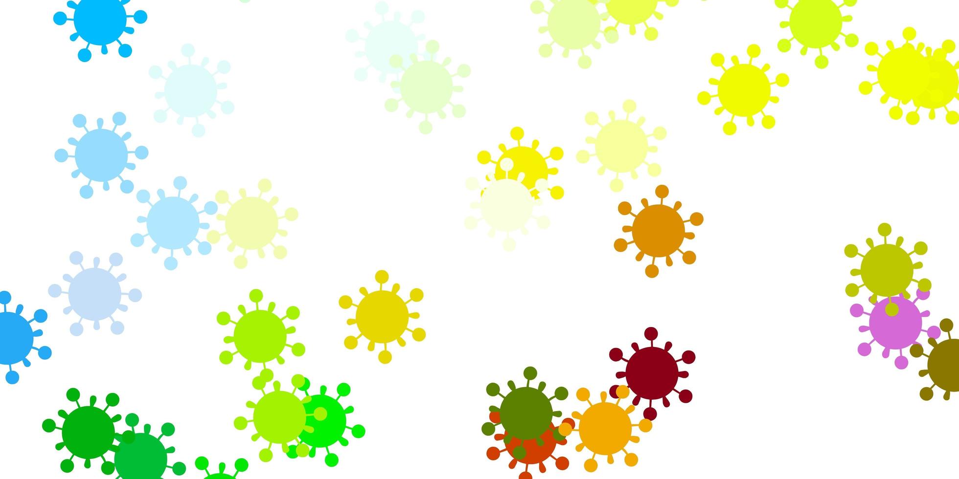 ljus flerfärgad vektor bakgrund med virussymboler