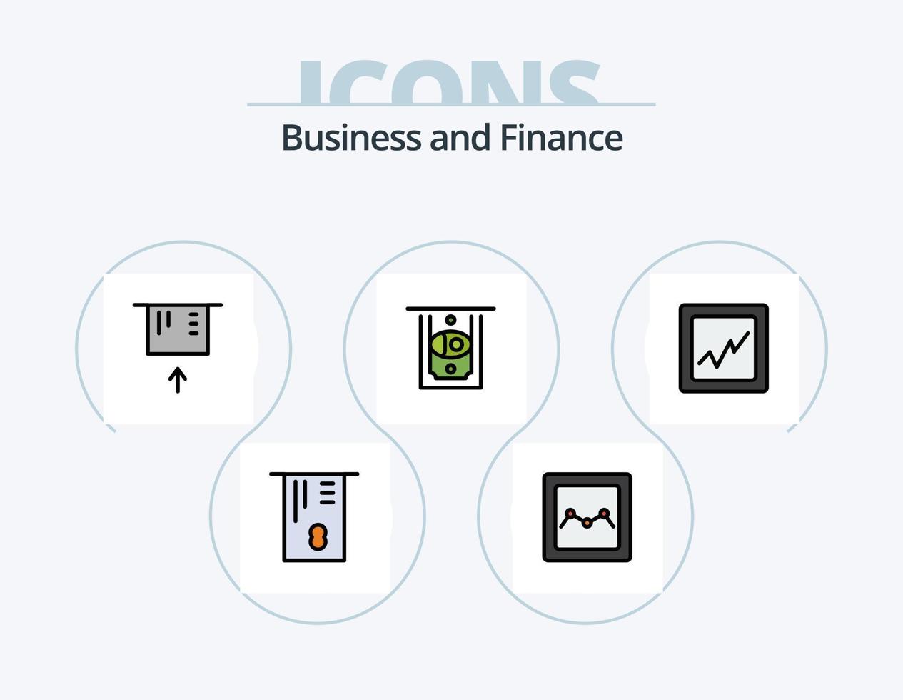 Finanzlinie gefüllt Icon Pack 5 Icon Design. . Produkt. vektor