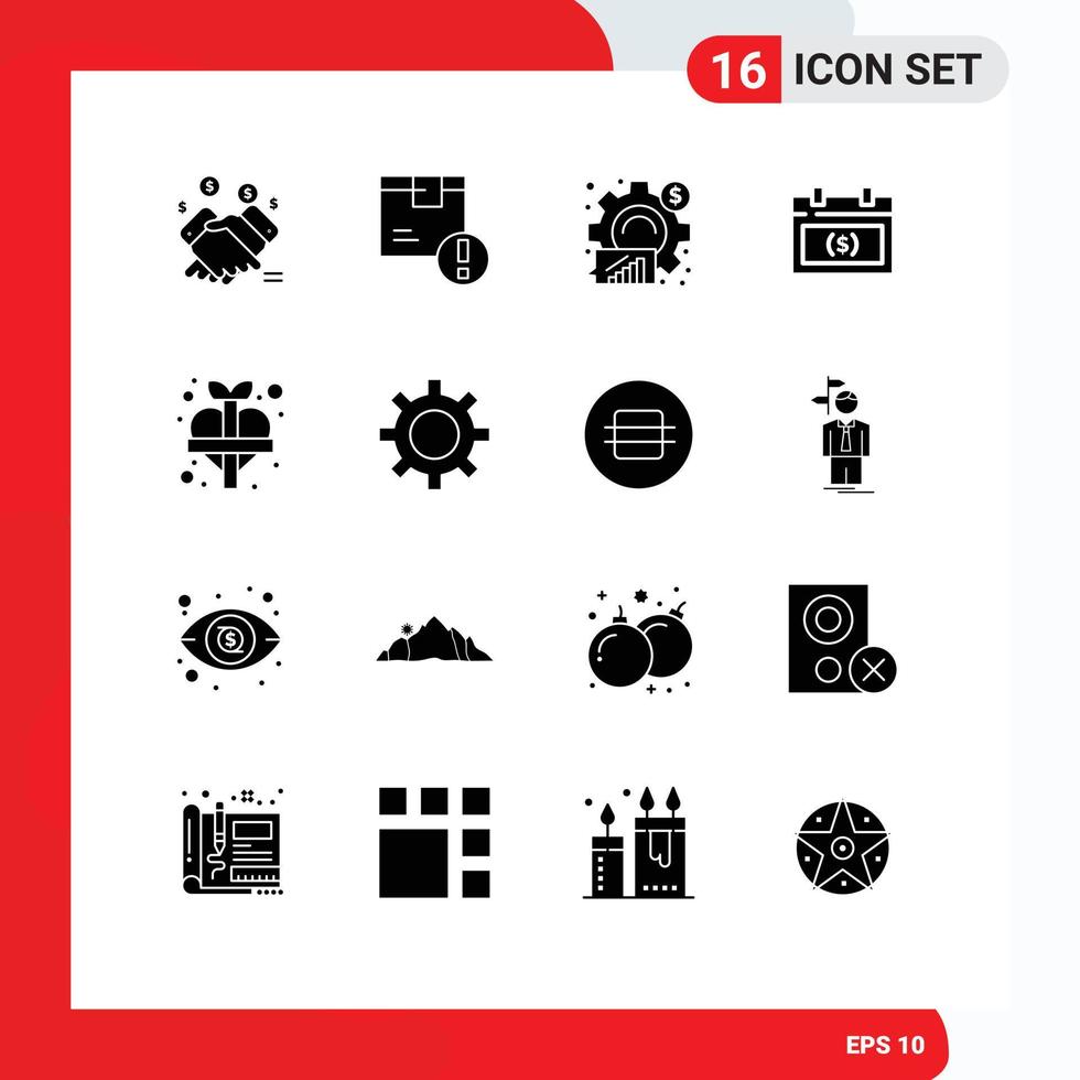 16 kreative Symbole moderne Zeichen und Symbole von Dollar-Kalender-Logistik-Statistik-Geschäft editierbare Vektor-Design-Elemente vektor