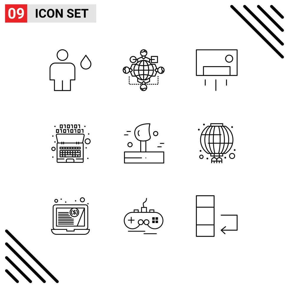 9 kreative Symbole moderne Zeichen und Symbole des Codes künstliches Betriebshaus nach Hause editierbare Vektordesign-Elemente vektor