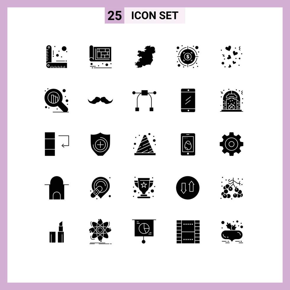 25 kreativ ikoner modern tecken och symboler av valentines dekoration värld dag vinst redigerbar vektor design element