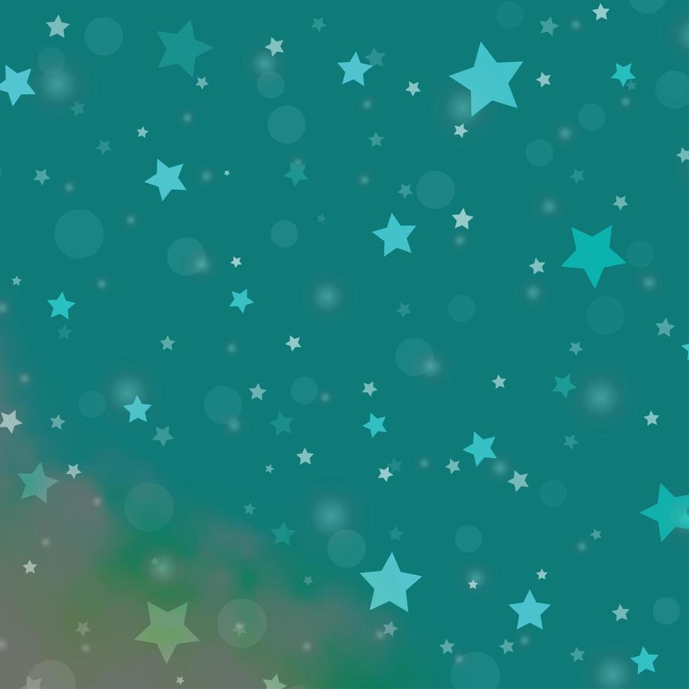 ljusblått, grönt vektormönster med cirklar, stjärnor vektor