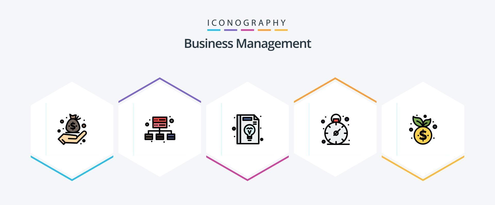 Business Management 25 gefüllte Symbolpakete einschließlich Finanzen. Verwaltung. Bildung. Unternehmen. Verwaltung vektor