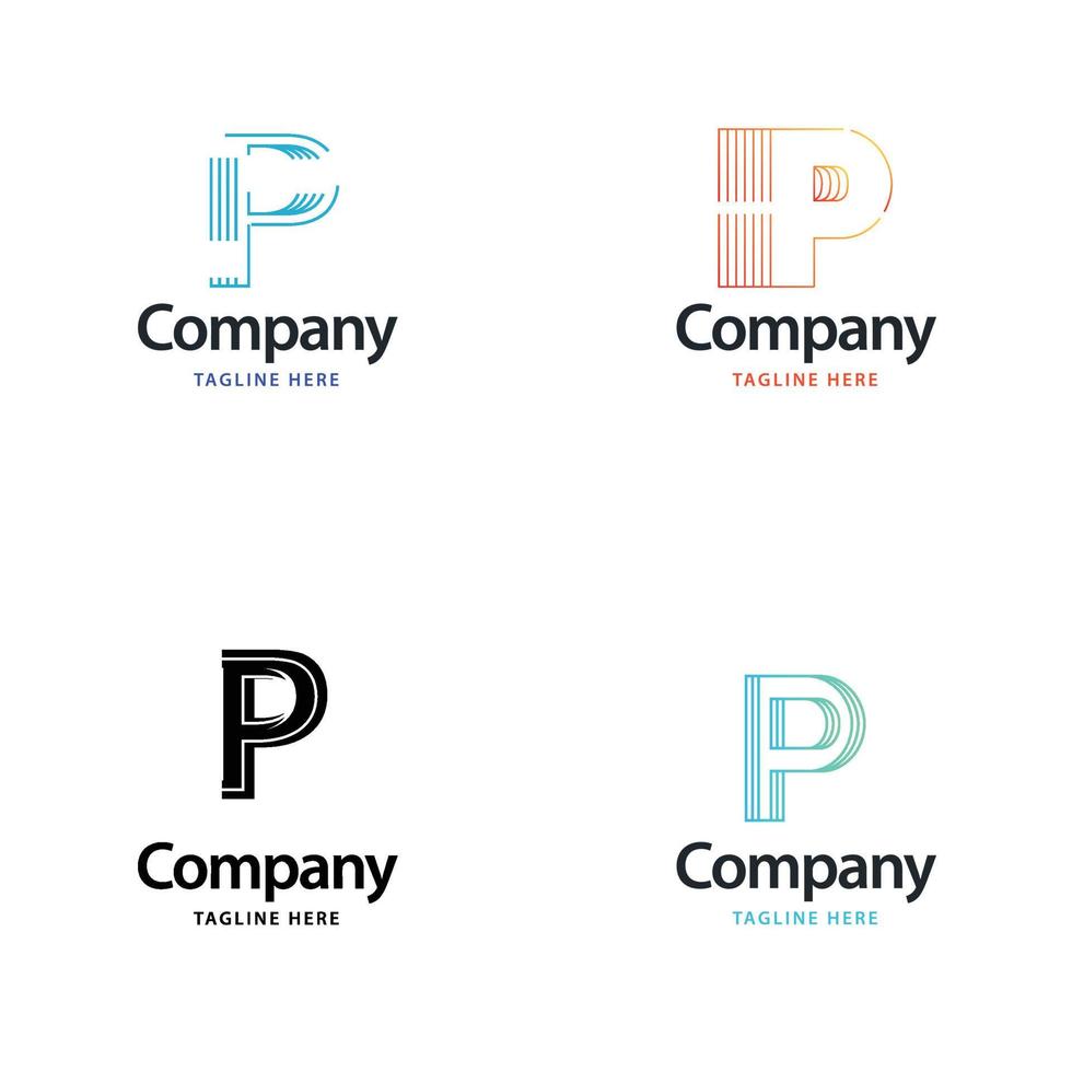 Buchstabe p großes Logo-Pack-Design kreatives modernes Logo-Design für Ihr Unternehmen vektor