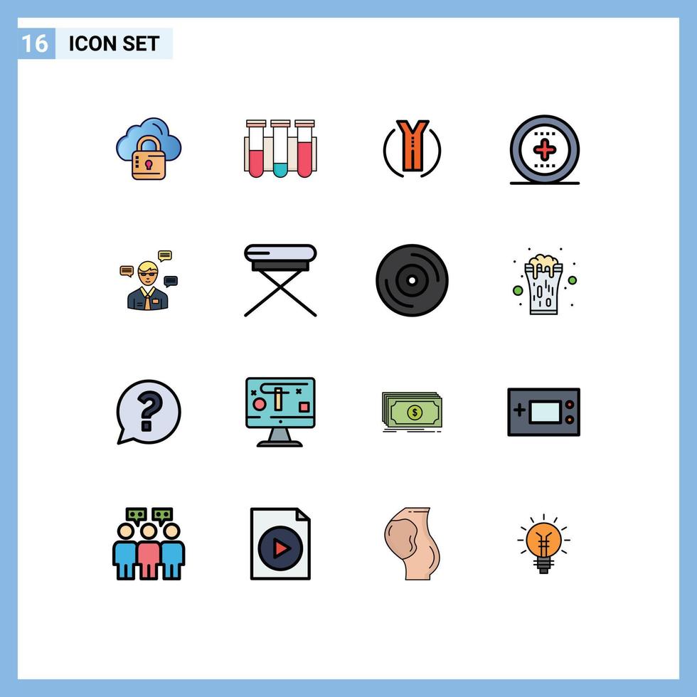 uppsättning av 16 modern ui ikoner symboler tecken för man ui blod media plats redigerbar kreativ vektor design element