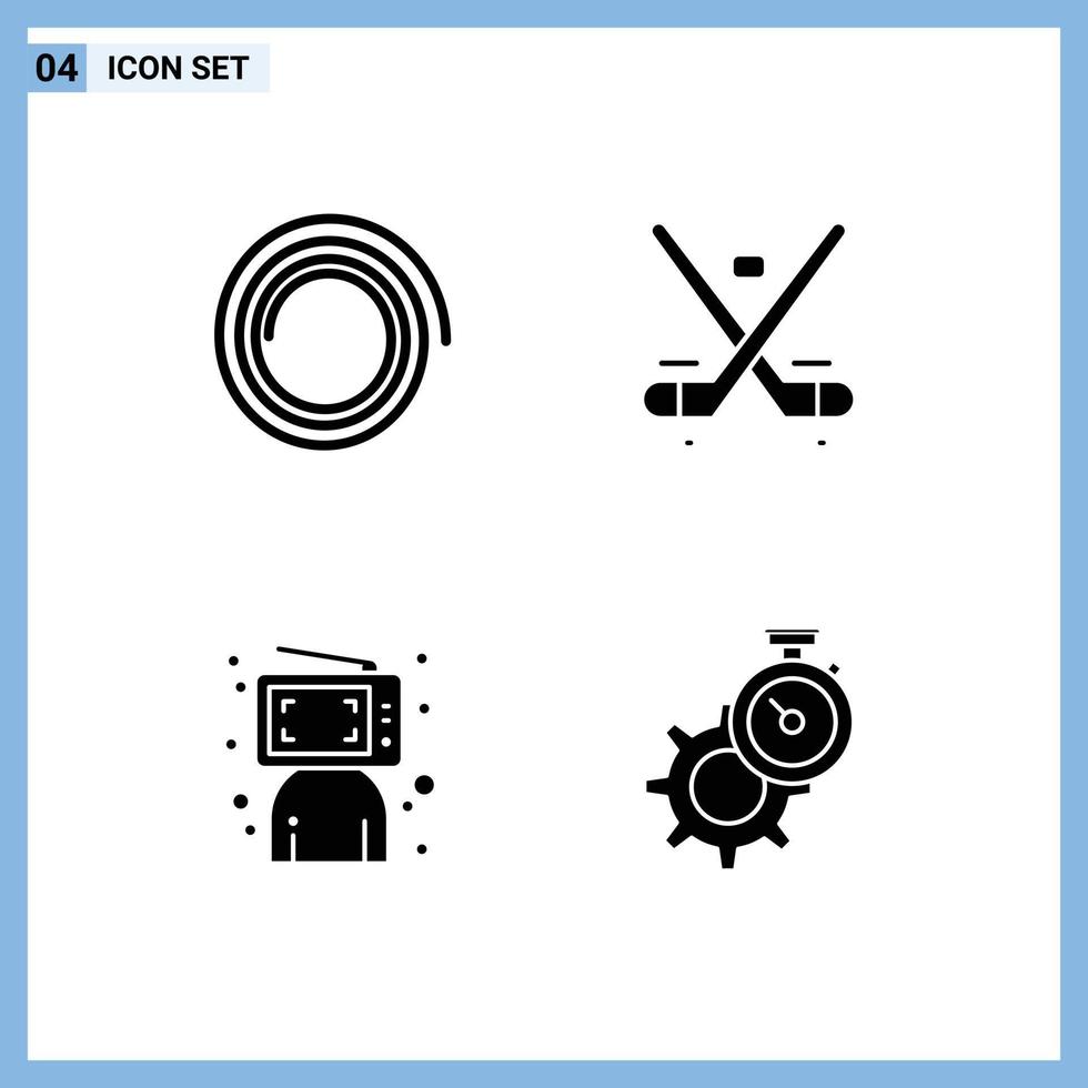 4 tematiska vektor fast glyfer och redigerbar symboler av form dator spel olympiska spel person redigerbar vektor design element