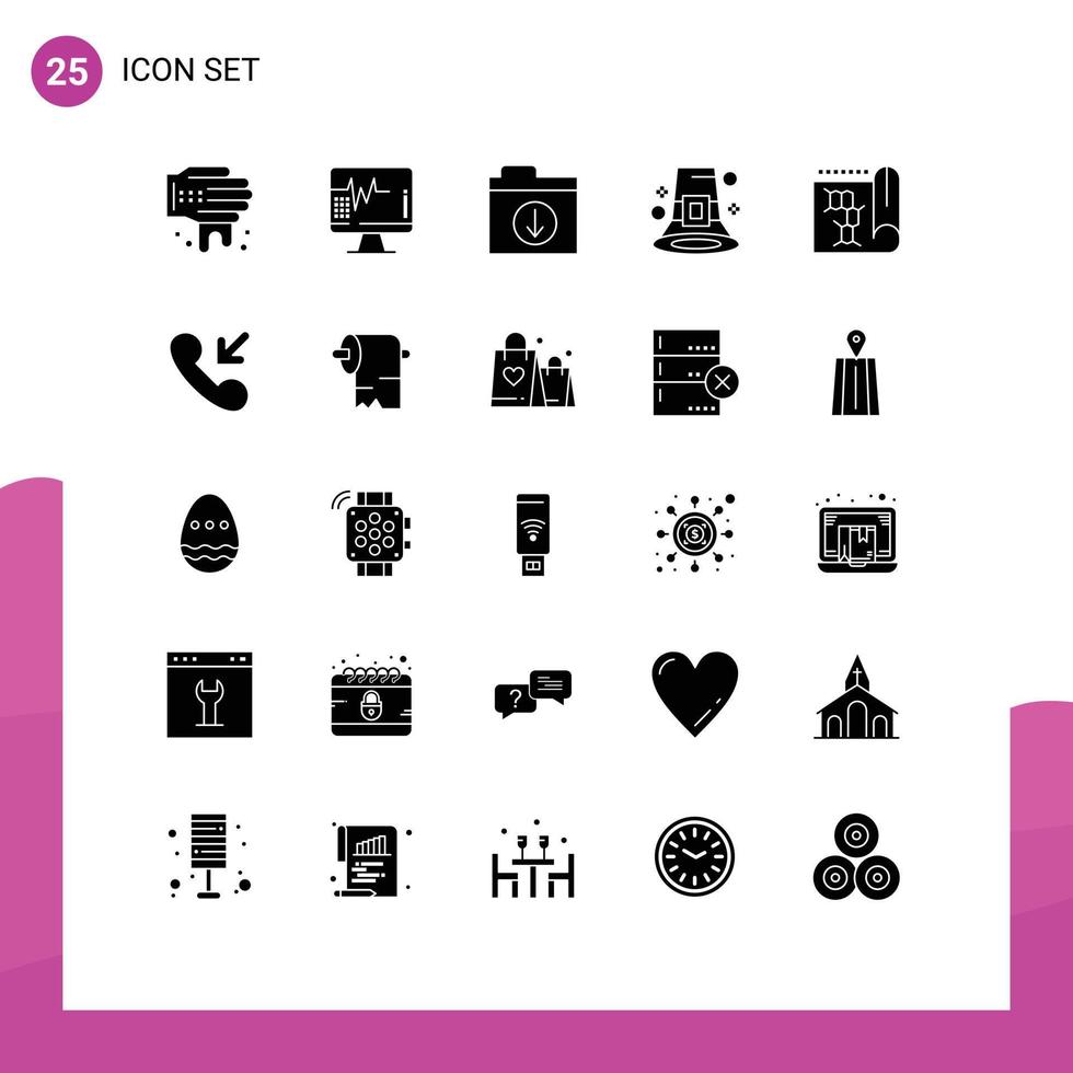 25 kreative Symbole moderne Zeichen und Symbole des Berichts Biologiedateien Pilgerfest editierbare Vektordesign-Elemente vektor