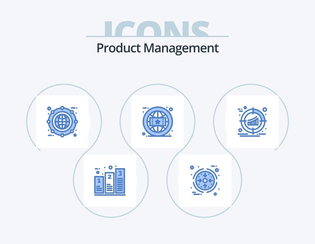 Produktmanagement blau Icon Pack 5 Icon Design. online. Branding. Produkt. Marke. erweitern vektor