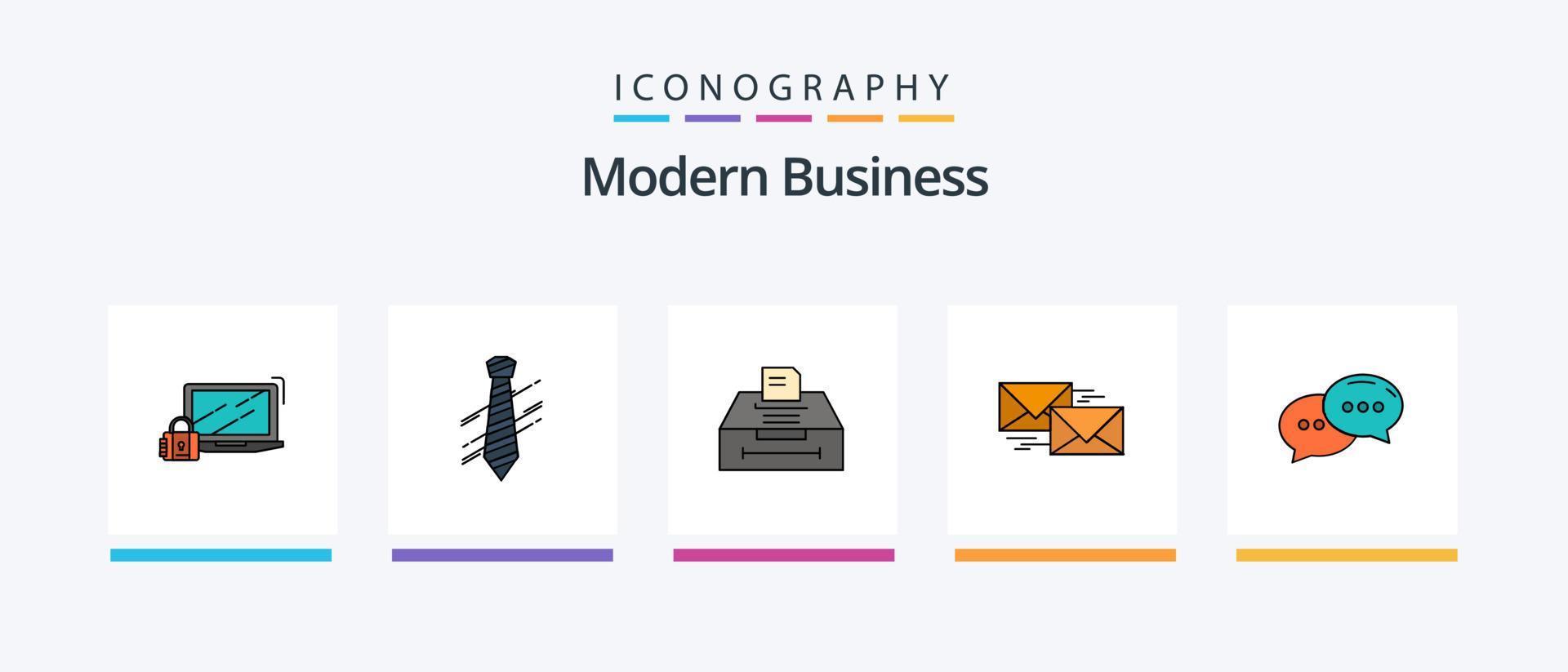 modern företag linje fylld 5 ikon packa Inklusive säkerhet. dator. förbindelse. försäljning. företag. kreativ ikoner design vektor