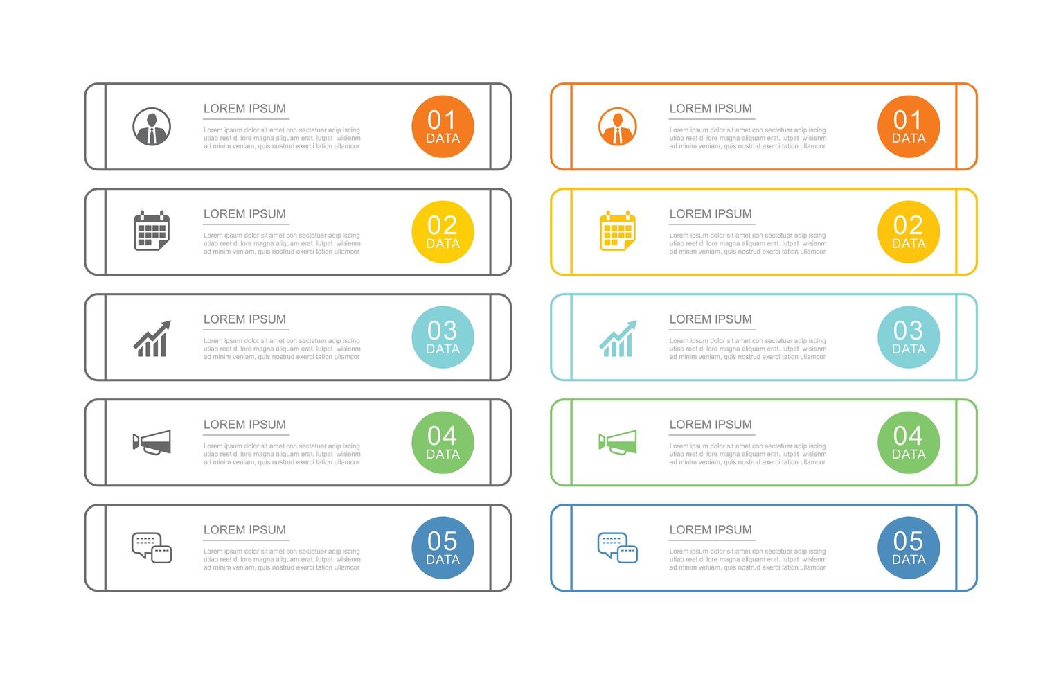 10 dataföretag infographics mall med tunn linje design vektor