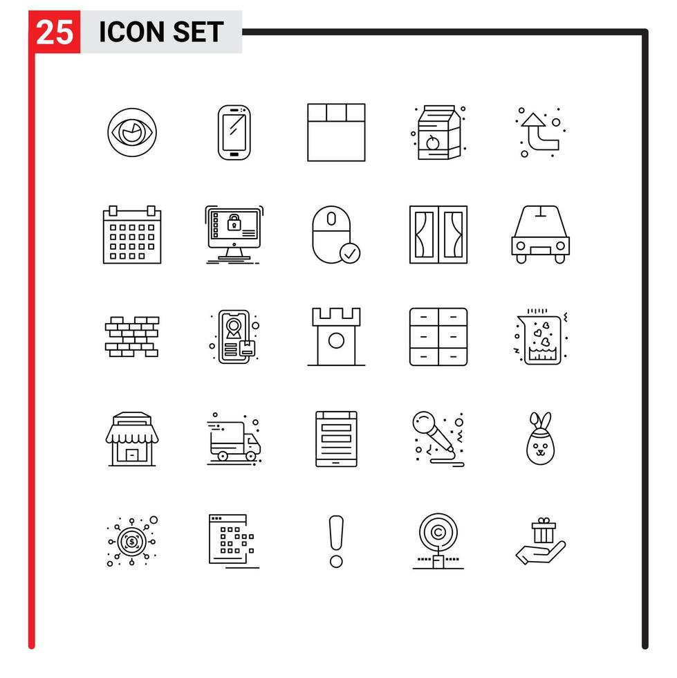 redigerbar vektor linje packa av 25 enkel rader av ladda om mjölk huawei mat frukost redigerbar vektor design element