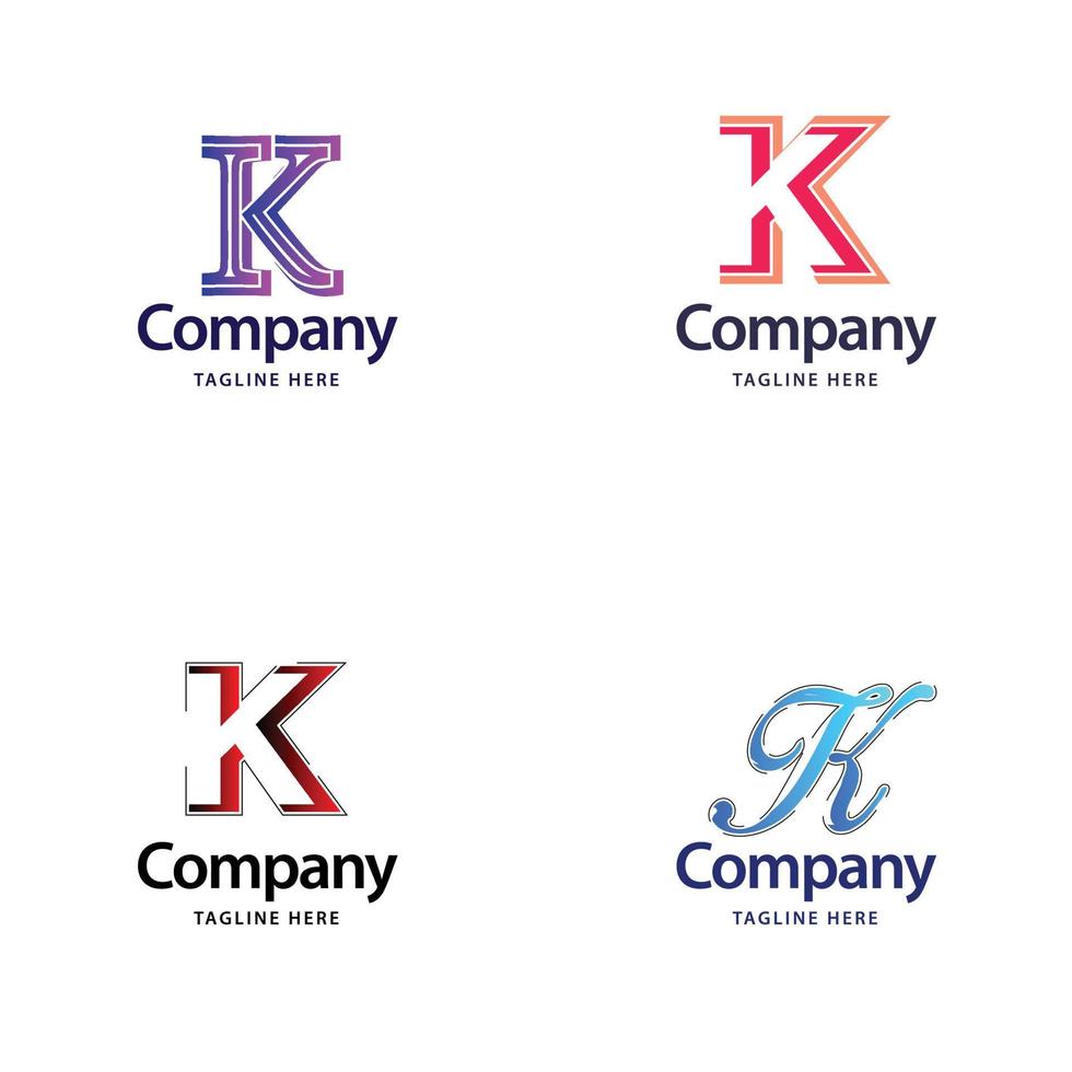 Buchstabe k großes Logo-Pack-Design kreatives modernes Logo-Design für Ihr Unternehmen vektor