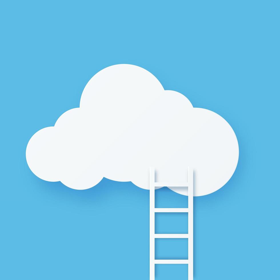 digitale Cloud-Computing-Technologie mit Treppe vektor
