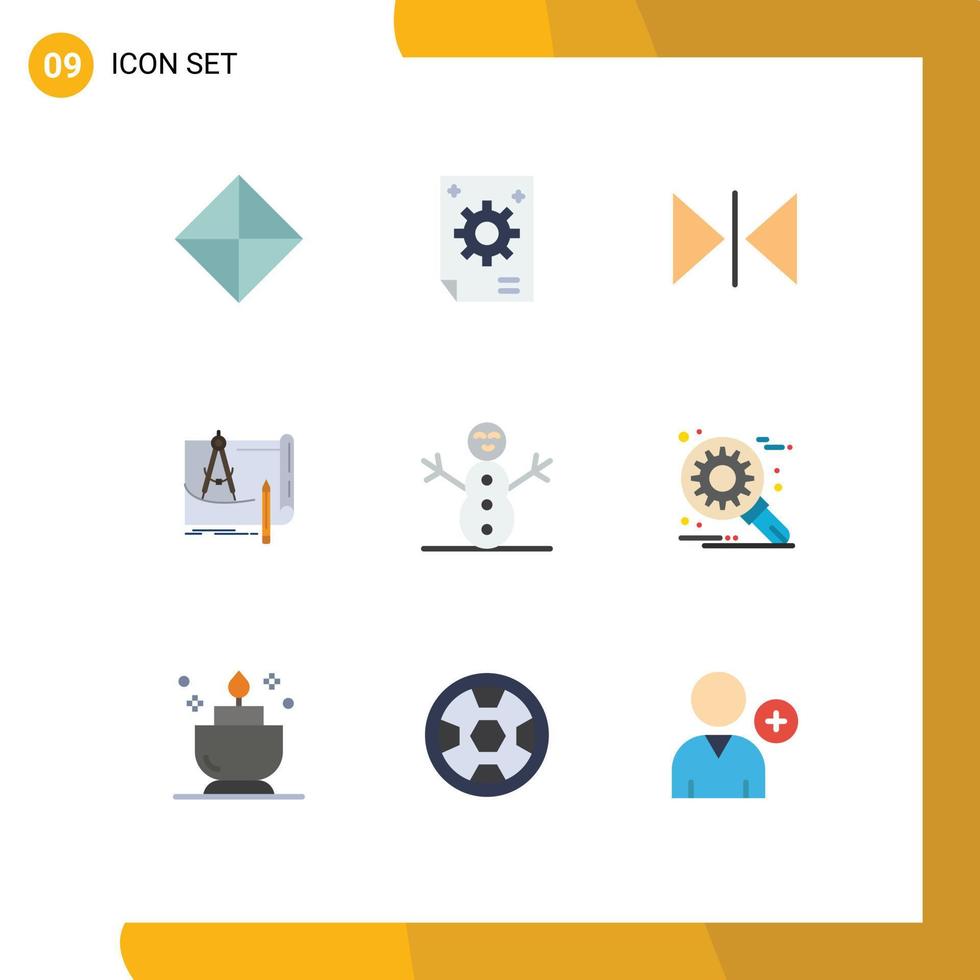 piktogram uppsättning av 9 enkel platt färger av planen konstruktion utveckling blå skriva ut plan redigerbar vektor design element