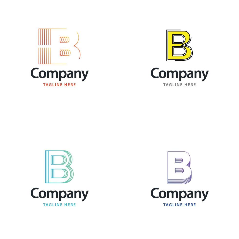 brev b stor logotyp packa design kreativ modern logotyper design för din företag vektor