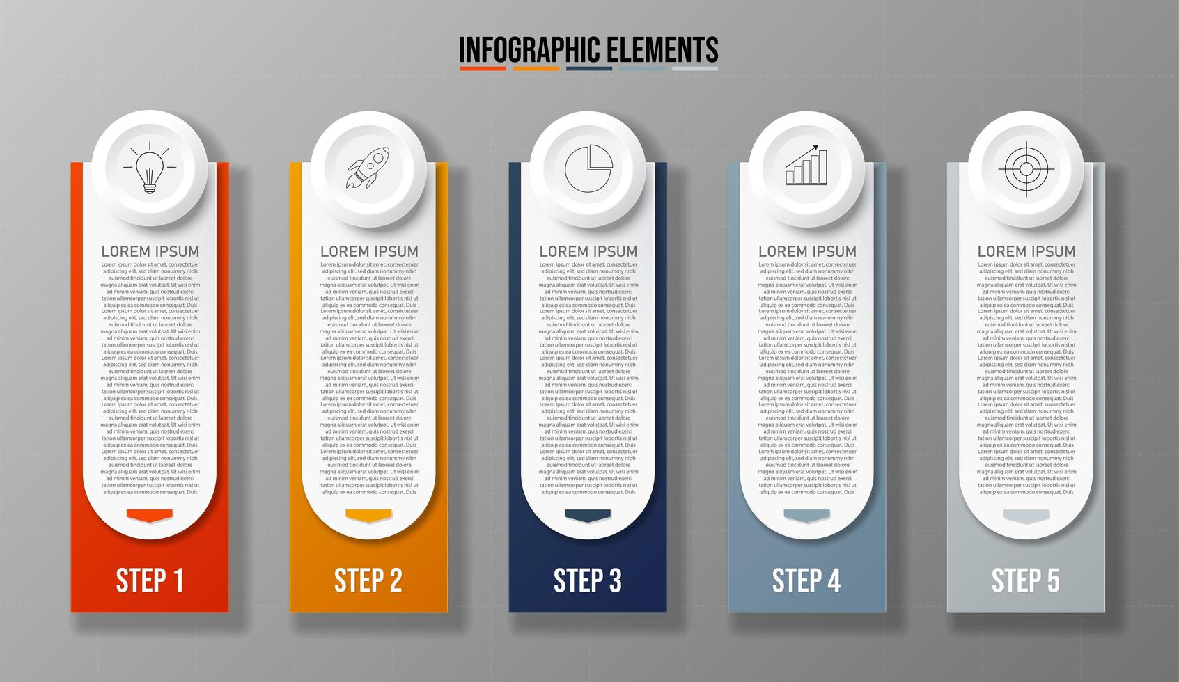 Business Infografik 5-Schritt-Vorlage Banner vektor