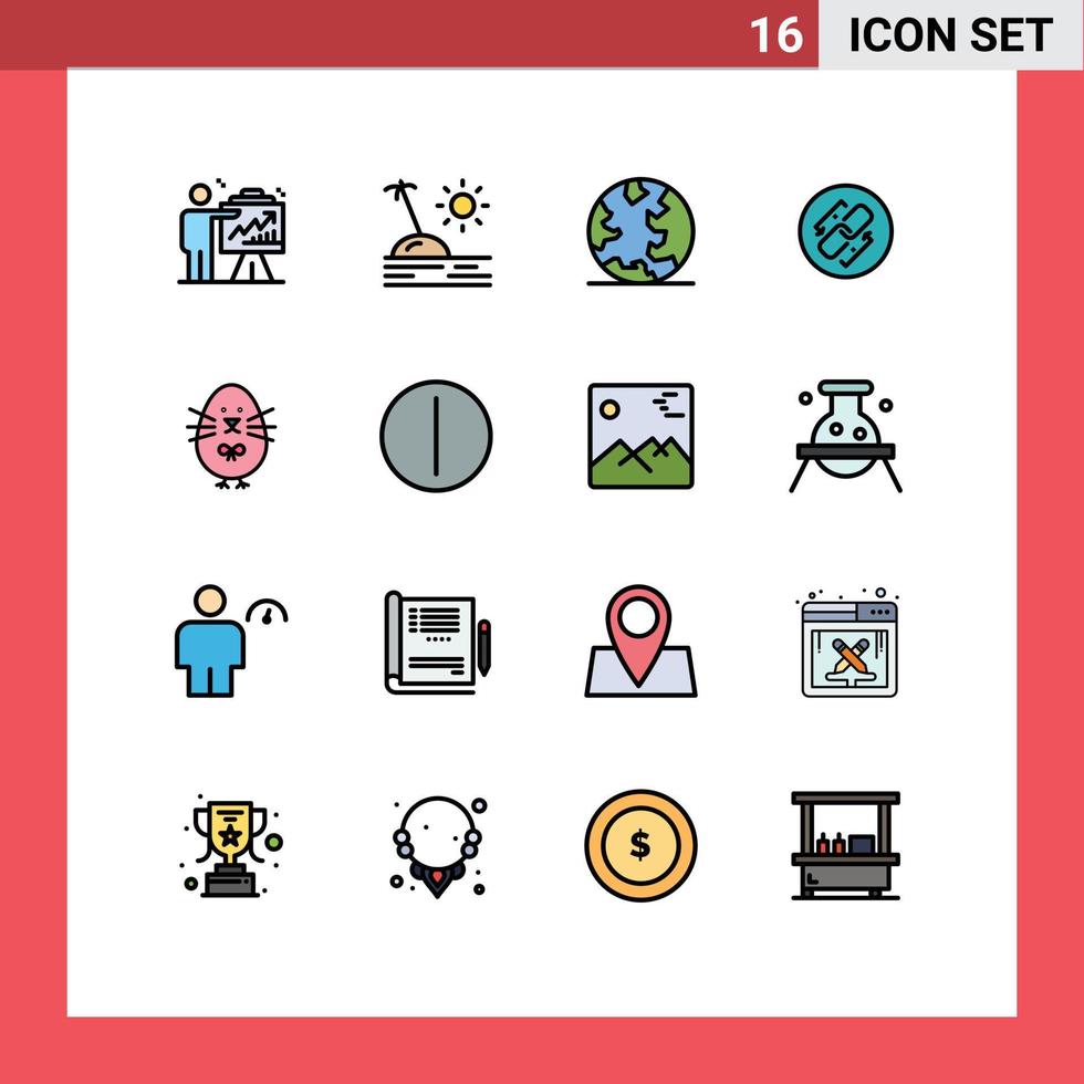 universell ikon symboler grupp av 16 modern platt Färg fylld rader av länk url semester kedja webb redigerbar kreativ vektor design element