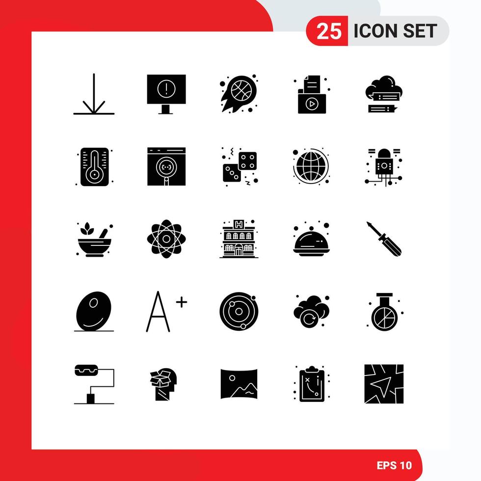 25 kreativ ikoner modern tecken och symboler av uppkopplad chatt nBA spela in mapp redigerbar vektor design element