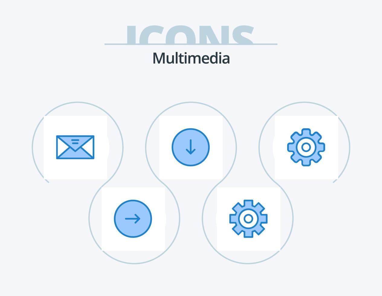 multimedia blå ikon packa 5 ikon design. Nedladdningar. ner. multimedia. pil. meddelande vektor