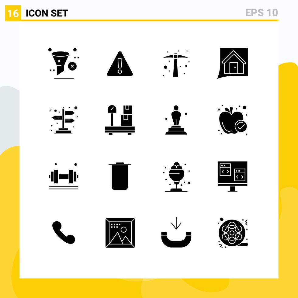 uppsättning av 16 modern ui ikoner symboler tecken för Hem konversation tecken Kontakt oss verktyg redigerbar vektor design element