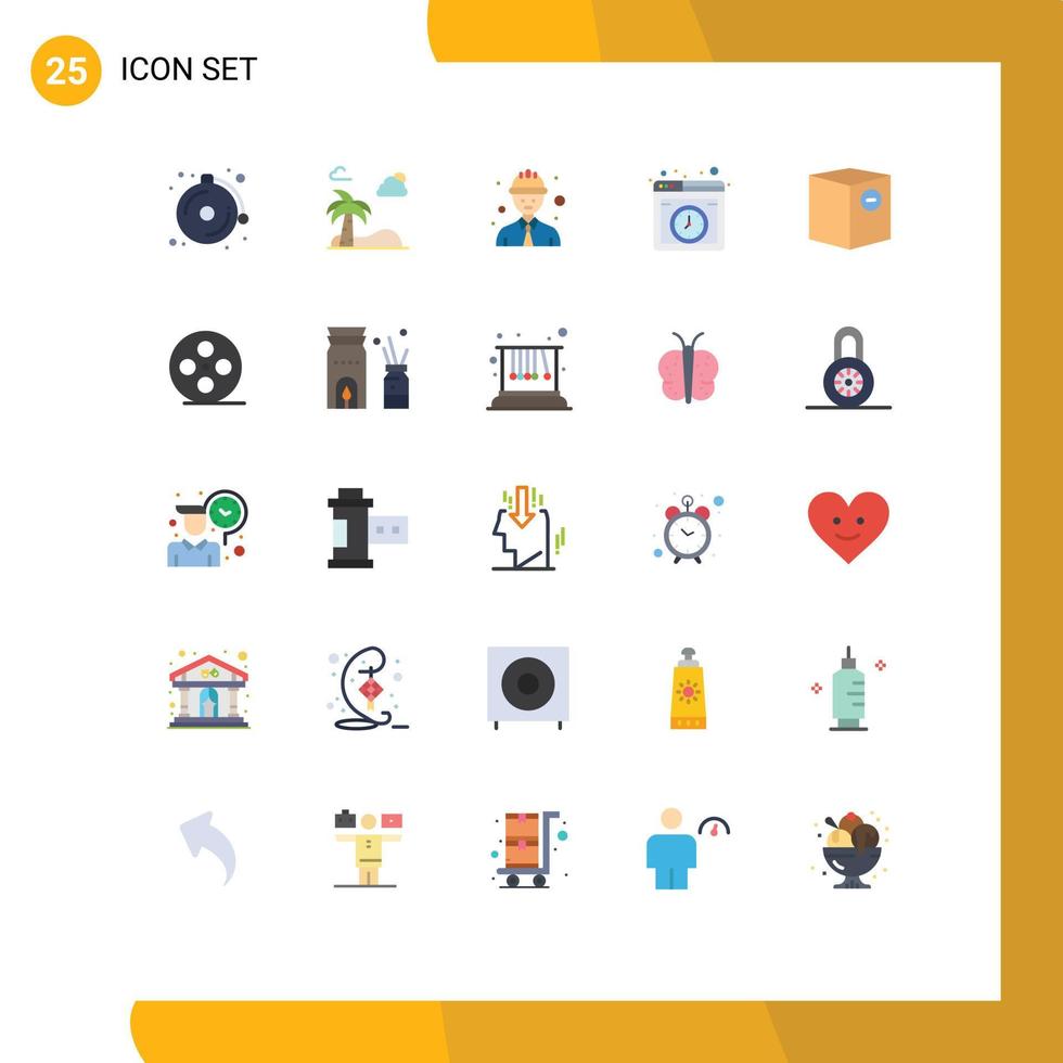 uppsättning av 25 modern ui ikoner symboler tecken för minus- handel säkerhet arbetstagare låda internet redigerbar vektor design element