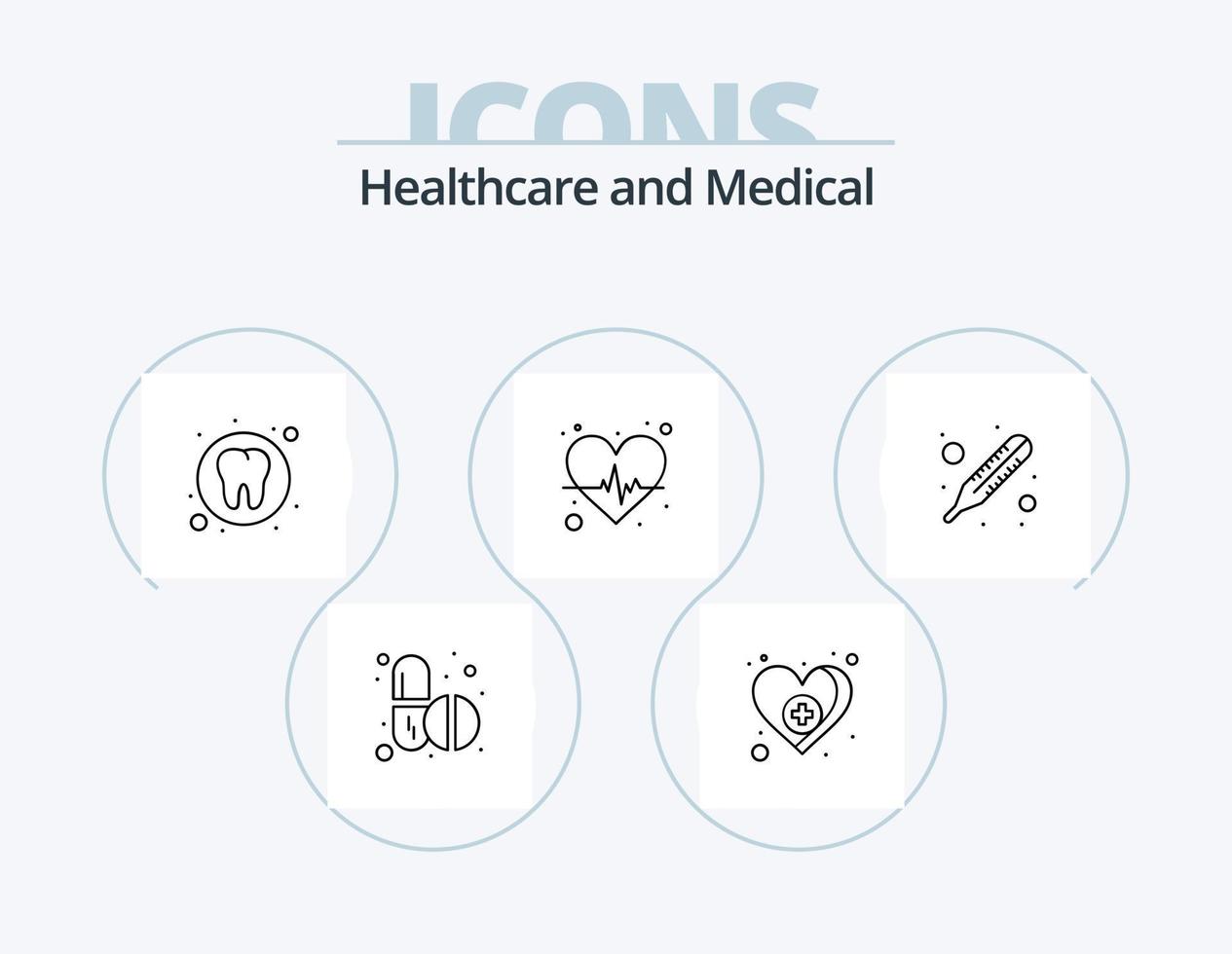 medizinische Linie Icon Pack 5 Icon Design. . Tablets. Versicherungsdienst. Tabletten. Liste vektor