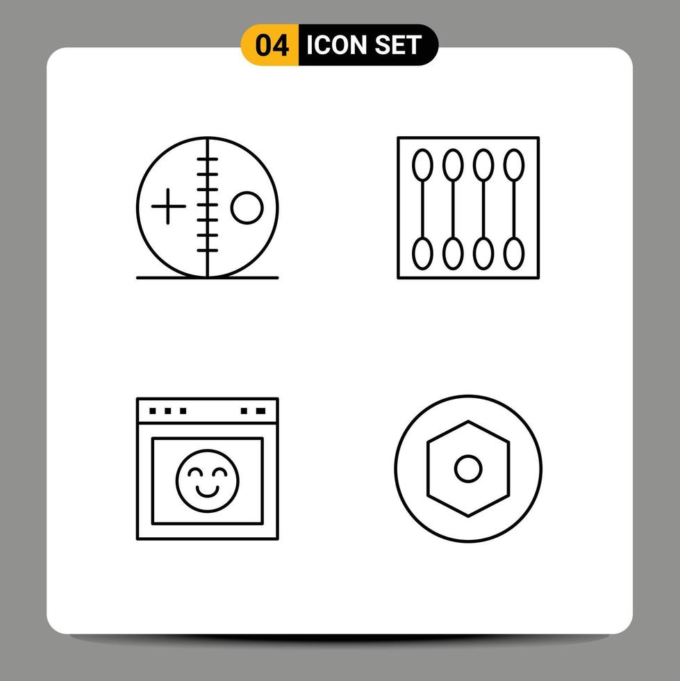 packa av 4 modern fylld linje platt färger tecken och symboler för webb skriva ut media sådan som kostym salong punktera kosmetika känsla redigerbar vektor design element