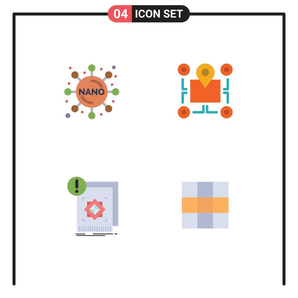 grupp av 4 platt ikoner tecken och symboler för kemi standard plats område information redigerbar vektor design element