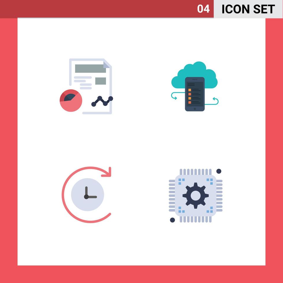 4 universell platt ikon tecken symboler av Rapportera information analys företag säkerhet redigerbar vektor design element