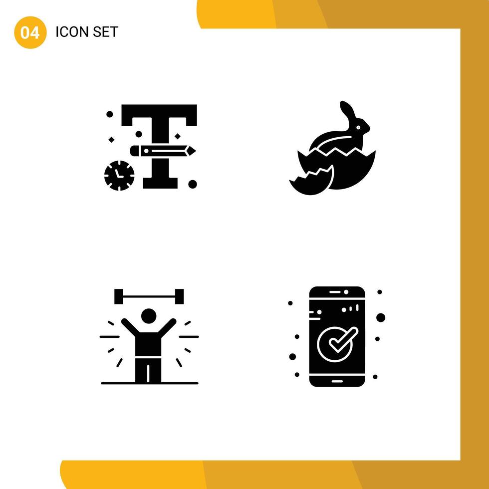 Stock Vector Icon Pack mit 4 Zeilenzeichen und Symbolen für Design-Übungsdesign Baby-Gewicht editierbare Vektordesign-Elemente